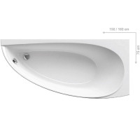 Ванна акриловая асимметричная RAVAK Avocado 150x75 см R белая CS01000000