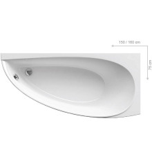 Ванна акриловая асимметричная RAVAK Avocado 150x75 см R белая CS01000000