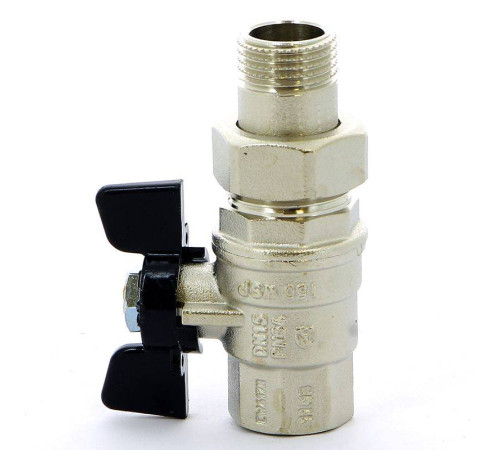 Кран шаровой Bugatti Oregon 1/2 НВ со сгоном бабочка 03220027