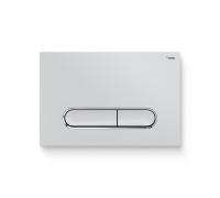 Кнопка смыва REHAU NOVA ELLIPSE 002 пластик белый глянцевый контур хром 521895