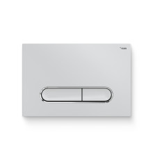 Кнопка смыва REHAU NOVA ELLIPSE 002 пластик белый глянцевый контур хром 521895