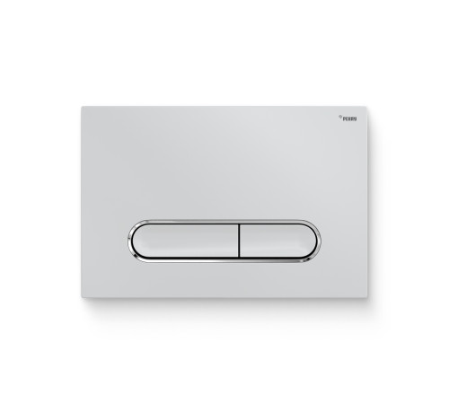 Кнопка смыва REHAU NOVA ELLIPSE 002 пластик белый глянцевый контур хром 521895