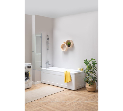 Шторка для ванны Aquanet Beta 4 1220x1400 мм прозрачное стекло петли хром NF6222-hinge