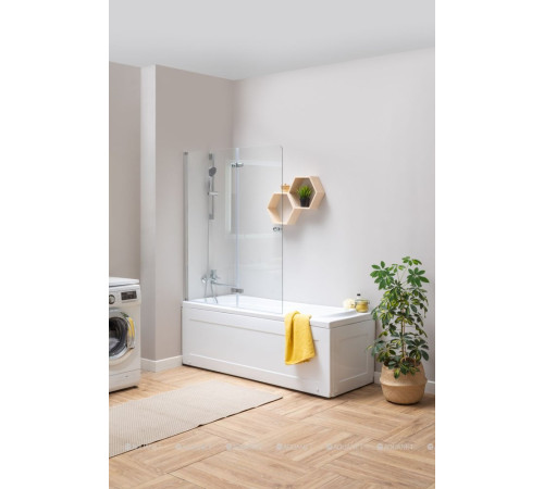 Шторка для ванны Aquanet Beta 4 1220x1400 мм прозрачное стекло петли хром NF6222-hinge