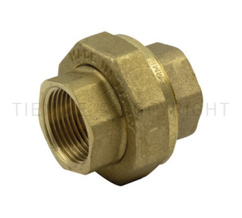Муфта разъемная латунная Tiemme 1/2 ВР х 1/2 ВР с плоской прокладкой 1500358