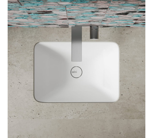 Раковина встраиваемая снизу Salini Marea 06 55х40х13.4 см S-Sense белый глянцевый 1802106G