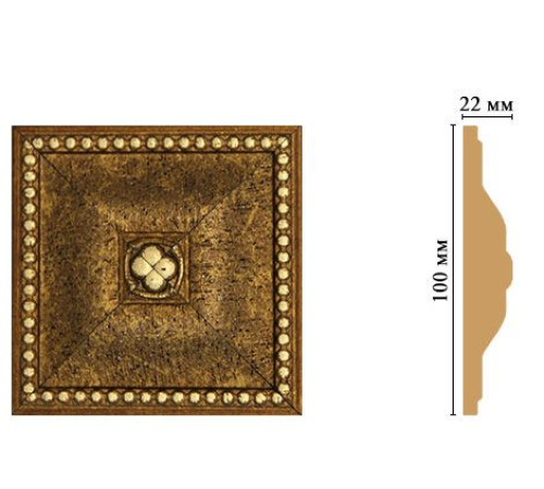 Вставка декоративная Decomaster D209-43 100x100x22 мм D209-43
