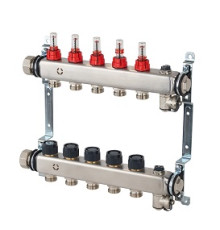 Распределительная гребенка Oventrop Multidis SFR 12 контуров G 3/4 с ротаметрами 140430062