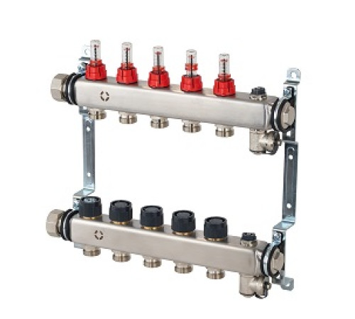 Распределительная гребенка Oventrop Multidis SFR 12 контуров G 3/4 с ротаметрами 140430062