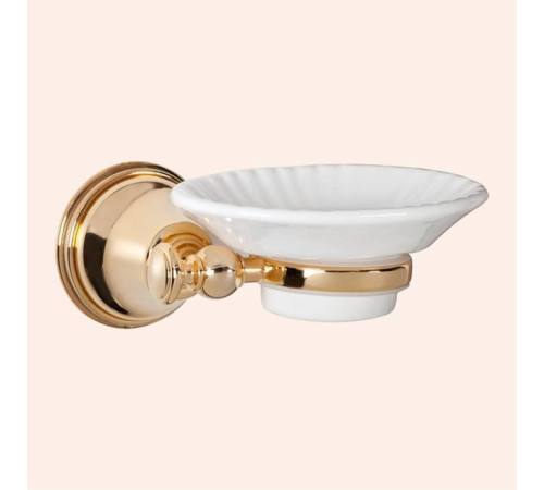 Мыльница подвесная Tivoli World Harmony 106 керамическая белая золото TWHA106oro