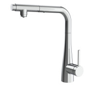 Смеситель для кухни AQUAme Cucina с выдвижным L-изливом хром AQM9902CR