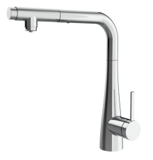 Смеситель для кухни AQUAme Cucina с выдвижным L-изливом хром AQM9902CR