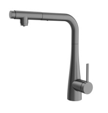 Смеситель для кухни AQUAme Cucina с выдвижным L-изливом металл AQM9902GM