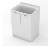 Комплект для постирочной Kerasan Aquadom 60х50 см база раковина без отв. сифон напольный белый матовый 9166K3*0