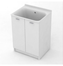 Комплект для постирочной Kerasan Aquadom 60х50 см база раковина без отв. сифон напольный белый матовый 9166K3*0