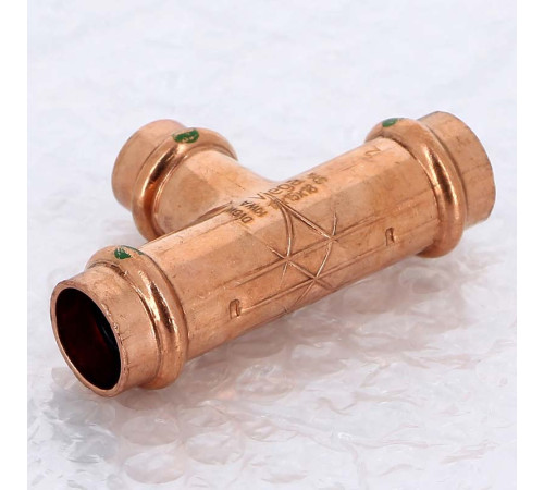 Тройник пресс медный Viega Profipress 18x15x18 мм 291938