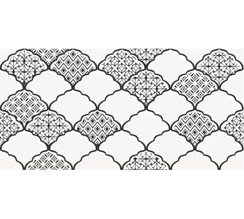 Декор LB-Ceramics Эллен черно-белый 19.8х39.8 см 1641-8647-1001