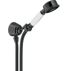 Душевой набор с шланговым подсоединением Nobili AD143/7FLP черный глянцевый