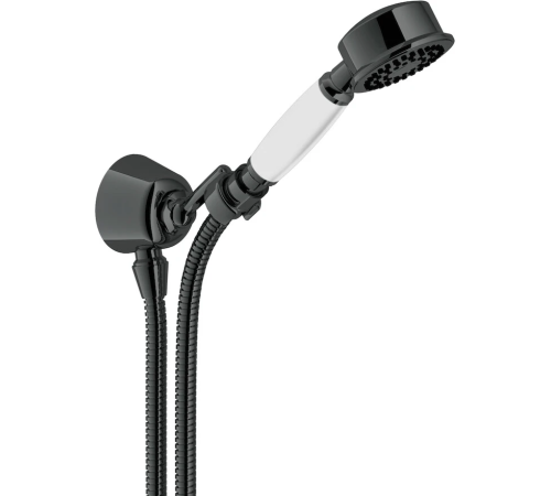 Душевой набор с шланговым подсоединением Nobili AD143/7FLP черный глянцевый