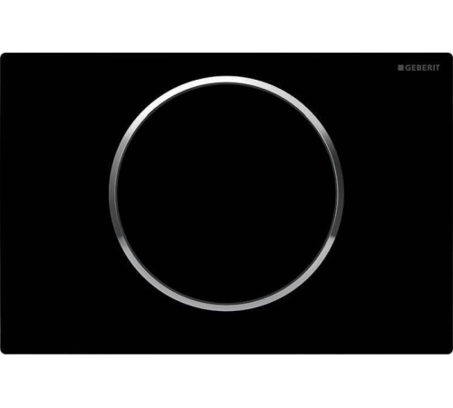 Смывная клавиша Geberit Sigma10 смыв-стоп черный/глянцевый хром 115.758.KM.5