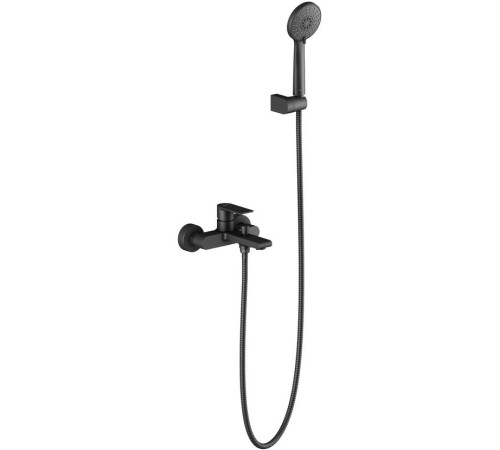 Смеситель для ванны с душевым набором Aquanet ЛИРА 3jet матовый черный AQ1449MB