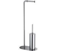 Стойка напольная с ершиком и держателем туалетной бумаги Aquanet Оберон хром AQ4231CR