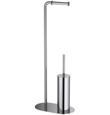 Стойка напольная с ершиком и держателем туалетной бумаги Aquanet Оберон хром AQ4231CR
