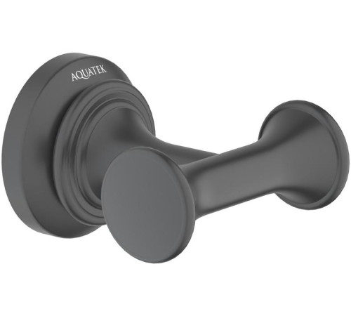 Крючок для ванной двойной Aquatek Классик матовый черный AQ4502MB