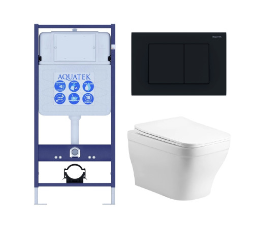 Комплект инсталляции 4 в 1 AQUATEK АМАДЕО cm (рама INS-0000012, кнопка KDI-0000012, унитаз AQ1180-00) cm-012