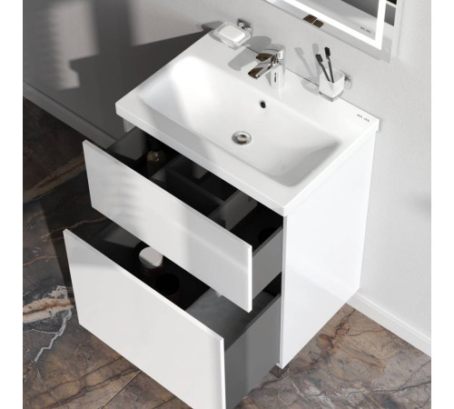 Тумба под раковину напольная AM.PM Gem 60 см 2 ящика белый глянец M90FSX06022WG32