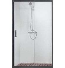 Душевая дверь Aquanet Aria раздвижная 1200x2000 мм черный прозрачное стекло AQ ARI RA 12020BL