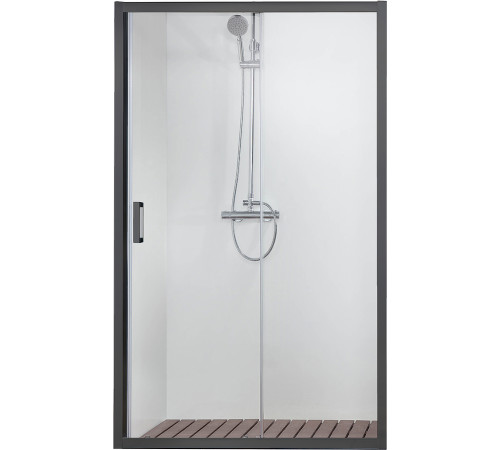 Душевая дверь Aquanet Aria раздвижная 1200x2000 мм черный прозрачное стекло AQ ARI RA 12020BL