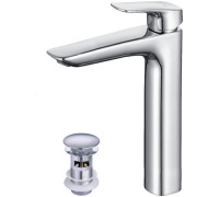 Смеситель для раковины Aquanet Вега высокий с донным клапаном хром AQ1005CR