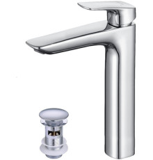 Смеситель для раковины Aquanet Вега высокий с донным клапаном хром AQ1005CR