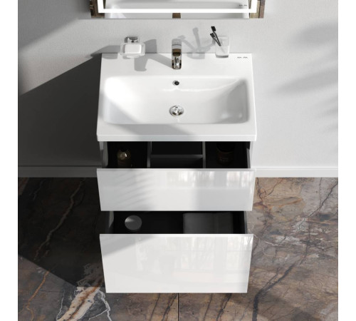 Тумба под раковину напольная AM.PM Gem 60 см 2 ящика белый глянец M90FSX06022WG32