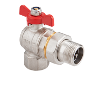 Кран шаровой угловой Hogert Technik Premium ГОСТ 1 НВ PN 40 бабочка с полусгоном BV92206