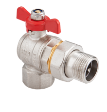 Кран шаровой угловой Hogert Technik Premium ГОСТ 1 НВ PN 40 бабочка с полусгоном BV92206