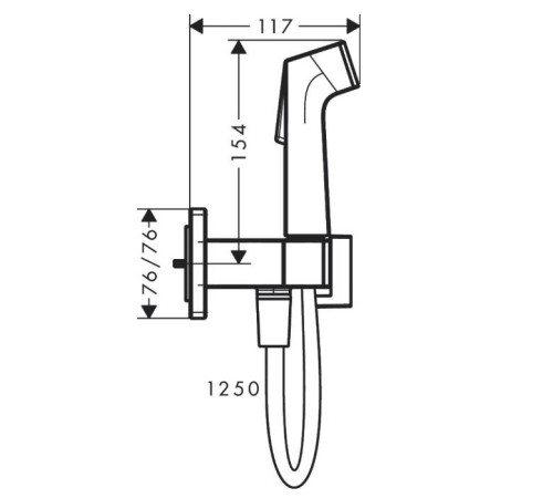 Гигиенический душ Hansgrohe 1jet настенный белый матовый 29233700