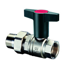 Кран шаровой Oventrop Optibal DN25 PN20 ВР с накидной гайкой и черной рукояткой 1075708