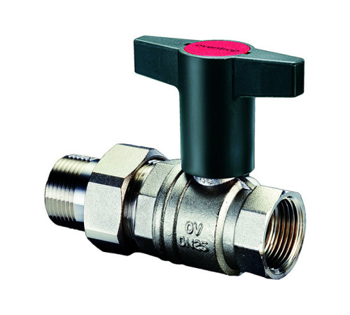 Кран шаровой Oventrop Optibal DN25 PN20 ВР с накидной гайкой и черной рукояткой 1075708