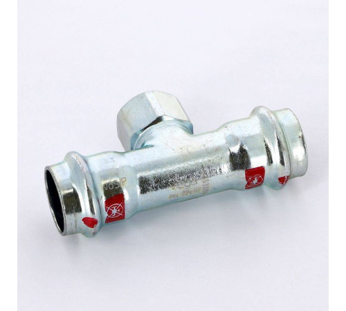 Тройник пресс-ВР оцинкованная сталь Viega Prestabo 22х1/2х22 мм 558901