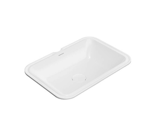 Раковина встраиваемая снизу Kerama Marazzi Plaza 54.5x38 см без отверстия белый глянцевый PLR.wbu.55