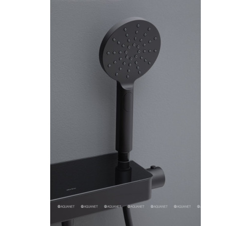 Душевая полка Allen Brau Fantasy с термостатом и ручным душем черный матовый 5.11002-31