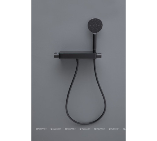 Душевая полка Allen Brau Fantasy с термостатом и ручным душем черный матовый 5.11002-31