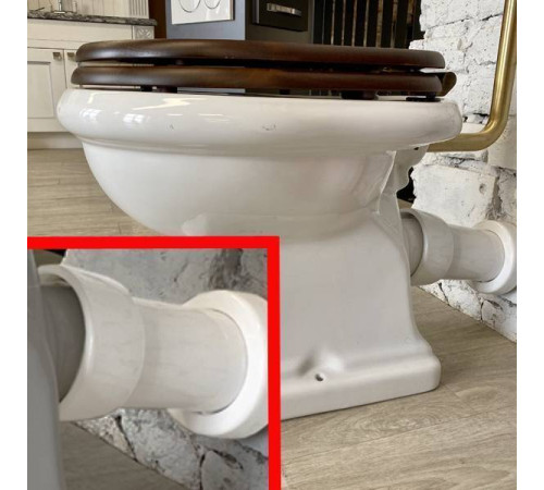 Колено для унитаза керамическое горизонтальное 236 мм Devon&Devon белое IBRCM236