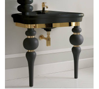 Консоль с раковиной 3SC VIA VENETO LANTE 90 см напольная черный/золото 24к VV3090NGD