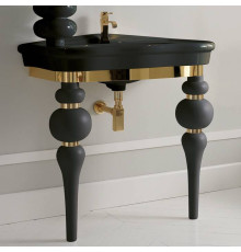 Консоль с раковиной 3SC VIA VENETO LANTE 90 см напольная черный/золото 24к VV3090NGD