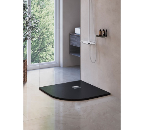 Душевой поддон полукруглый RGW ST/R-G 1000x1000 мм графит искусственный камень 16153100-02