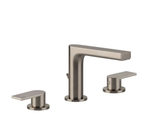 Смеситель для раковины Gessi Emporio Via Manzoni на 3 отверстия с донным клапаном Finox Brushed Nickel 38612#149