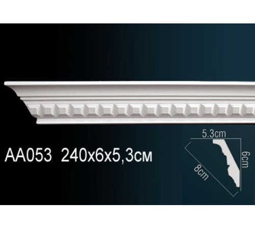 Карниз потолочный Perfect AA053 полиуретановый с рисунком AA053
